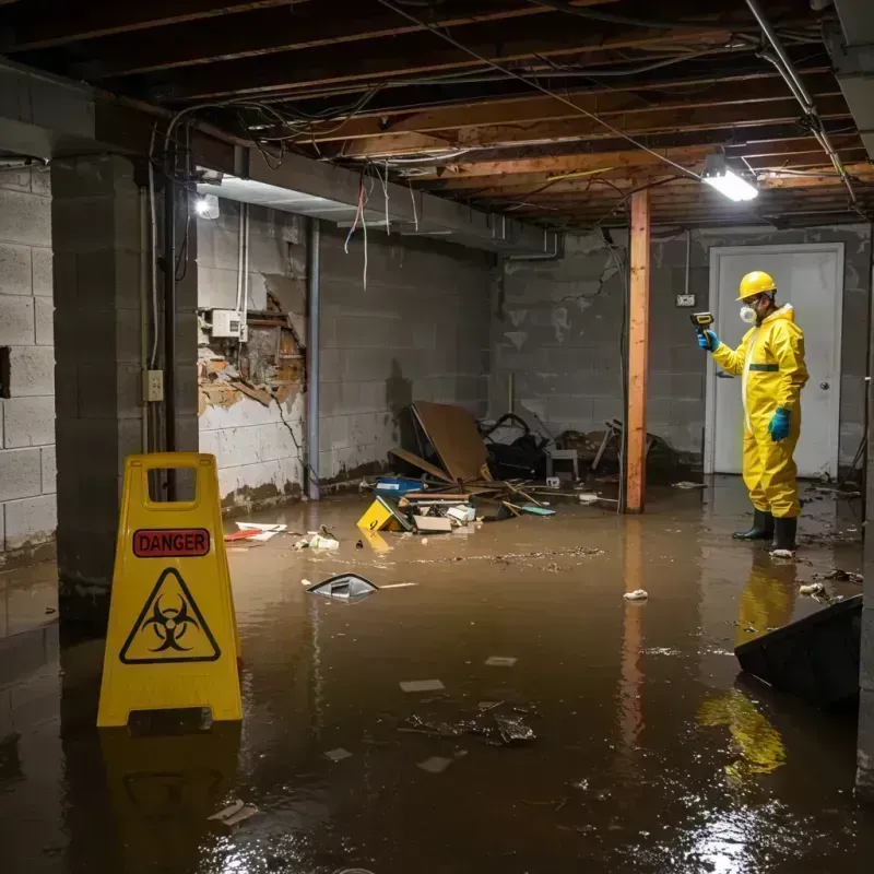 Flooded Basement Electrical Hazard in Chesapeake, WV Property